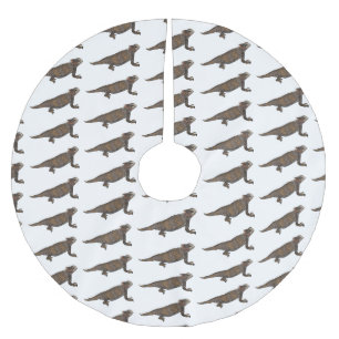 Saia Para Árvore De Natal De Poliéster Ilustração de desenho de lagarto com horda-regal