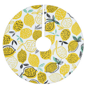 Saia Para Árvore De Natal De Poliéster Ilustração de Design de Lemon Summer Vintage