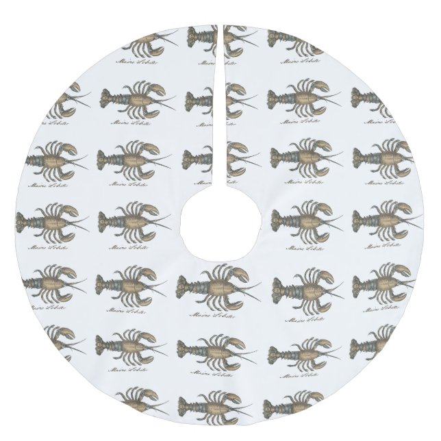 Saia Para Árvore De Natal De Poliéster Ilustração de Lagosta Madeira Antica (Frente)