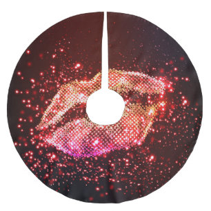 Saia Para Árvore De Natal De Poliéster Ilustração de Lip editável: Design gráfico simples