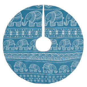 Saia Para Árvore De Natal De Poliéster Ilustração de Moldura de Elefante Vintage