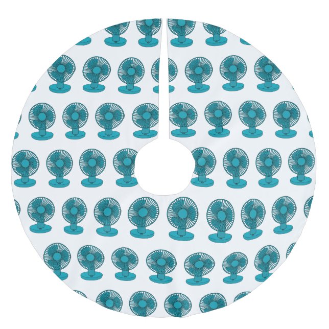 Saia Para Árvore De Natal De Poliéster Ilustração do desenho do ventilador (Frente)