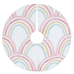 Saia Para Árvore De Natal De Poliéster Ilustração Sem Costura Colorida Rainbow