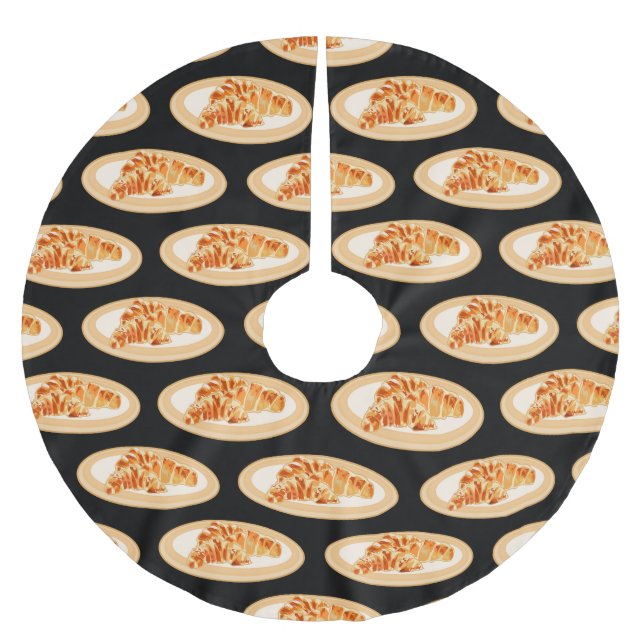 Saia Para Árvore De Natal De Poliéster Imagem croissant (Frente)