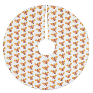 Saia Para Árvore De Natal De Poliéster Imagem de desenho animado de borboleta laranja fel