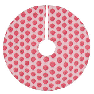Saia Para Árvore De Natal De Poliéster Imagem de desenho animado de liso rosa-claro