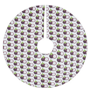 Saia Para Árvore De Natal De Poliéster Imagem de desenho animado roxo e bonito