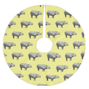 Saia Para Árvore De Natal De Poliéster Imagem do desenho animado de Javan rhinoceros