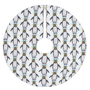 Saia Para Árvore De Natal De Poliéster Imagem do desenho animado de pinguim macarrão-bra