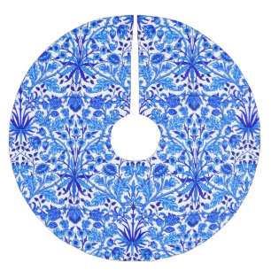 Saia Para Árvore De Natal De Poliéster Impressão de William Morris Hyacinth, Cobalt Azul