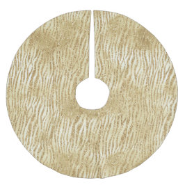 Saia Para Árvore De Natal De Poliéster Impressão de Zebra com Glam Glitter Dourado