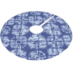 Saia Para Árvore De Natal De Poliéster Impressão do padrão Shibori japonês de Natal bo