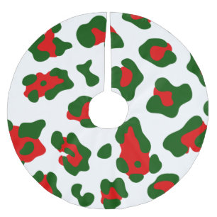 Saia Para Árvore De Natal De Poliéster impressão-leopardo de natal