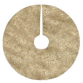 Saia Para Árvore De Natal De Poliéster Impressão Leopardo Glitter Dourada