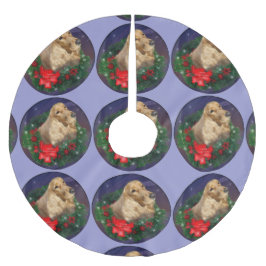 Saia Para Árvore De Natal De Poliéster Inglês Cocker Spaniel Natal