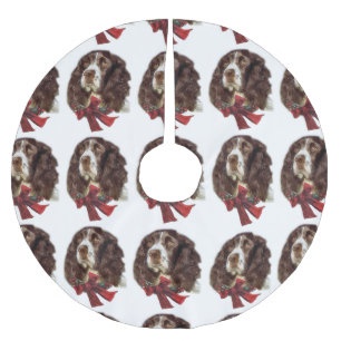 Saia Para Árvore De Natal De Poliéster Inglês Springer Spaniel Natal