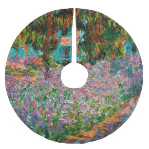 Saia Para Árvore De Natal De Poliéster Íris Jardim Monet Giverny flores