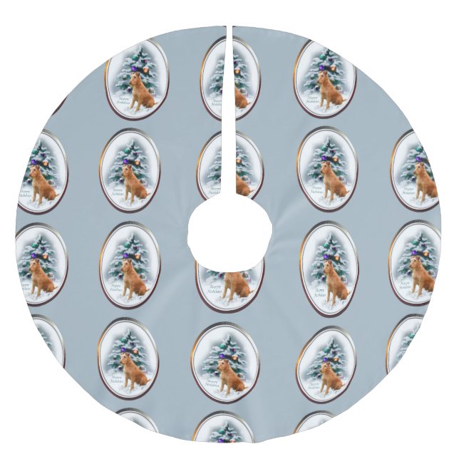 Saia Para Árvore De Natal De Poliéster Irish Terrier Christmas (Frente)