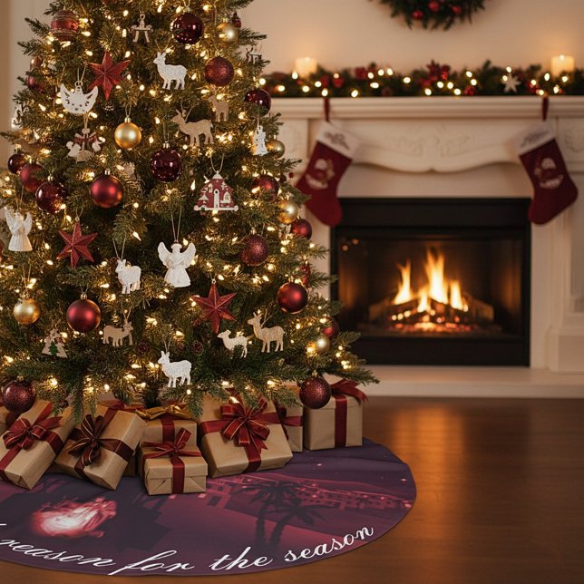 Saia Para Árvore De Natal De Poliéster Jesus é a razão da natividade (Criador carregado)