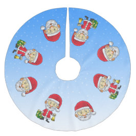 Saia Para Árvore De Natal De Poliéster Jingle Bells com Papai Noel