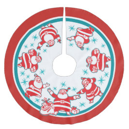 Saia Para Árvore De Natal De Poliéster Jolly Retro Santas