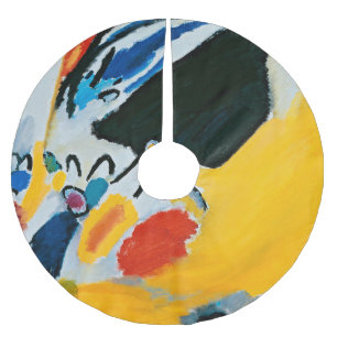 Saia Para Árvore De Natal De Poliéster Kandinski Impressão III Concerto Pintura Abstrata