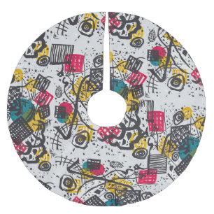 Saia Para Árvore De Natal De Poliéster Kandinsky Small Worlds V Abstrato Classic