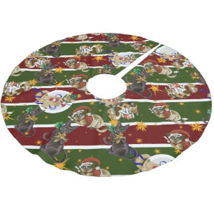 Saia Para Árvore De Natal De Poliéster Kitty Cat Natal 