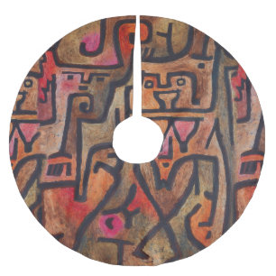 Saia Para Árvore De Natal De Poliéster Klee Abstrato Forest Expressionista Arte Moderna