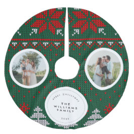Saia Para Árvore De Natal De Poliéster Knitted Sweater Pattern Family Photo
