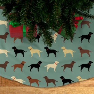 Saia Para Árvore De Natal De Poliéster Labrador Cão de Retriever Silhuettes Labs Natal