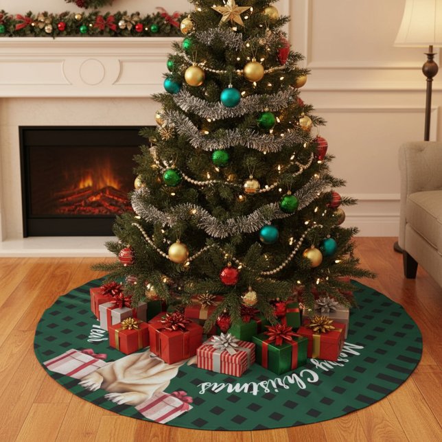 Saia Para Árvore De Natal De Poliéster Labrador Reindeer (Criador carregado)