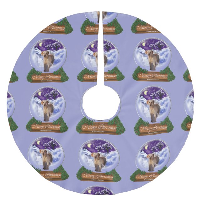 Saia Para Árvore De Natal De Poliéster Labrador Retriever Christmas (Frente)