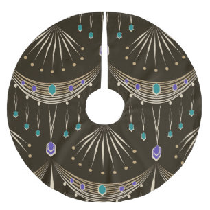Saia Para Árvore De Natal De Poliéster Lace antigo, padrão geométrico sem costura.