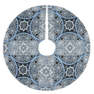 Saia Para Árvore De Natal De Poliéster Lace romântico: Abstrato brilhante.