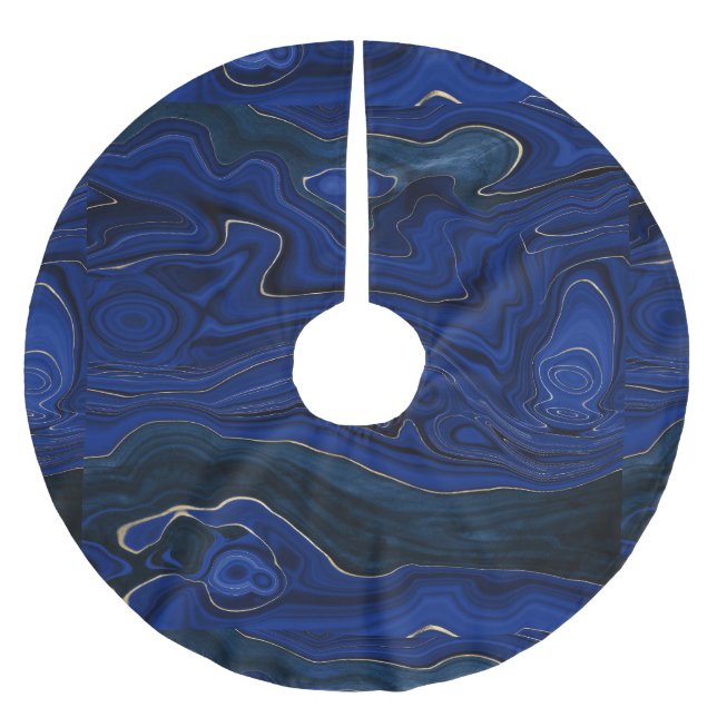 Saia Para Árvore De Natal De Poliéster Lapis Blue Agate Swirls (Frente)