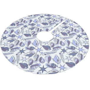 Saia Para Árvore De Natal De Poliéster Lavendar Seashells