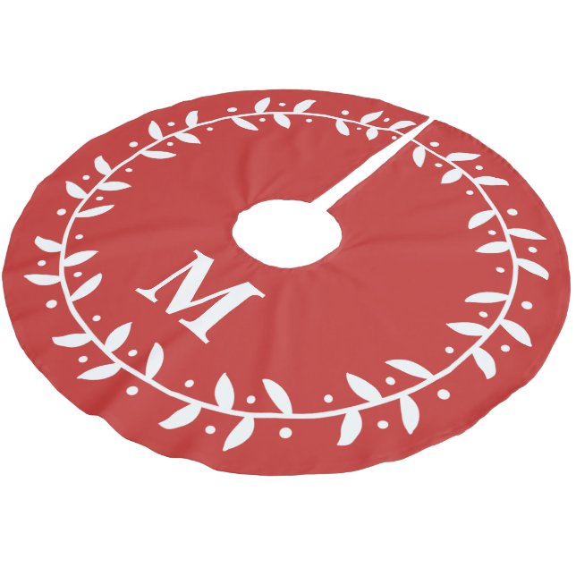 Saia Para Árvore De Natal De Poliéster Leafy Wreath & Family Classic - Letra inicial (Inclinado)