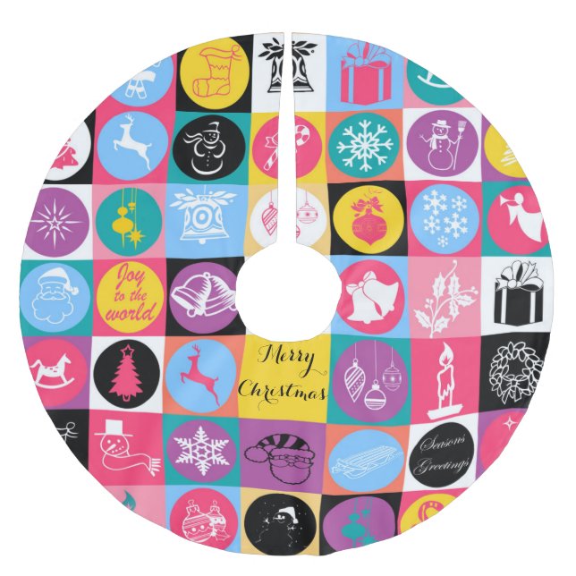 Saia Para Árvore De Natal De Poliéster Legal ilustração de "Feliz Natal" (Frente)