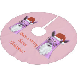 Saia Para Árvore De Natal De Poliéster Legal Pink Christmas Llama Tree Skirt
