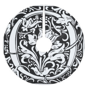 Saia Para Árvore De Natal De Poliéster Letra O Monograma Medieval Art Nouveau