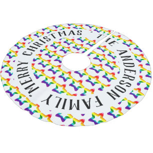 Saia Para Árvore De Natal De Poliéster LGBTQ Orgulho Arco-Íris Coloridos Estrelas de Nata