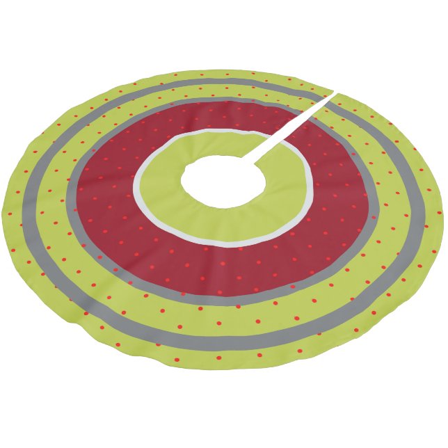 Saia Para Árvore De Natal De Poliéster Limão de amora Polka-dot (Inclinado)