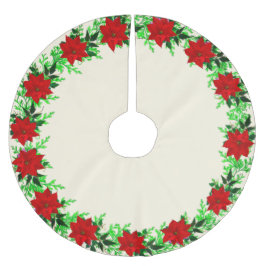 Saia Para Árvore De Natal De Poliéster Linda Poinsettia Flower Garland no Champanhe