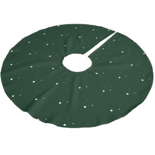 Saia Para Árvore De Natal De Poliéster Lindo natal neve caindo branco verde escuro fofo