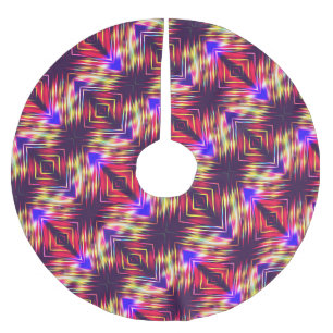 Saia Para Árvore De Natal De Poliéster Linhas coloridas abstratas