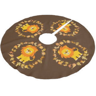 Saia Para Árvore De Natal De Poliéster Lion Mandala Tree Skirt