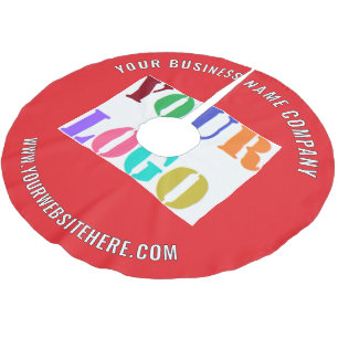 Saia Para Árvore De Natal De Poliéster Logotipo da sua empresa Texto personalizado saia d