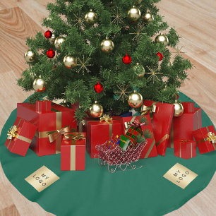 Saia Para Árvore De Natal De Poliéster Logótipo verde de Natal