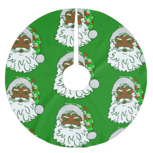 Saia Para Árvore De Natal De Poliéster luau natal hawaiano africano negro santa claus
